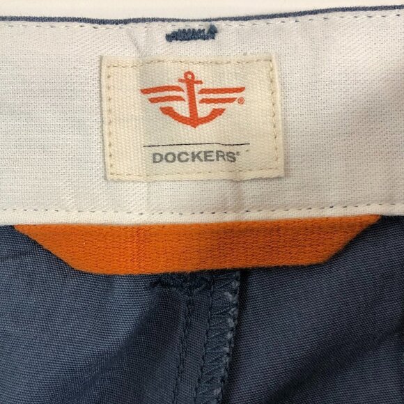 Dockers Shorts Blue With Anchors Flat Front Size 34 - Picture 5 of 6